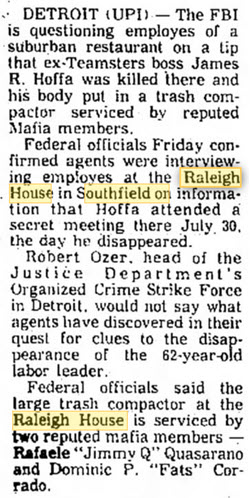 The Raleigh House - Article About Hoffa (newer photo)